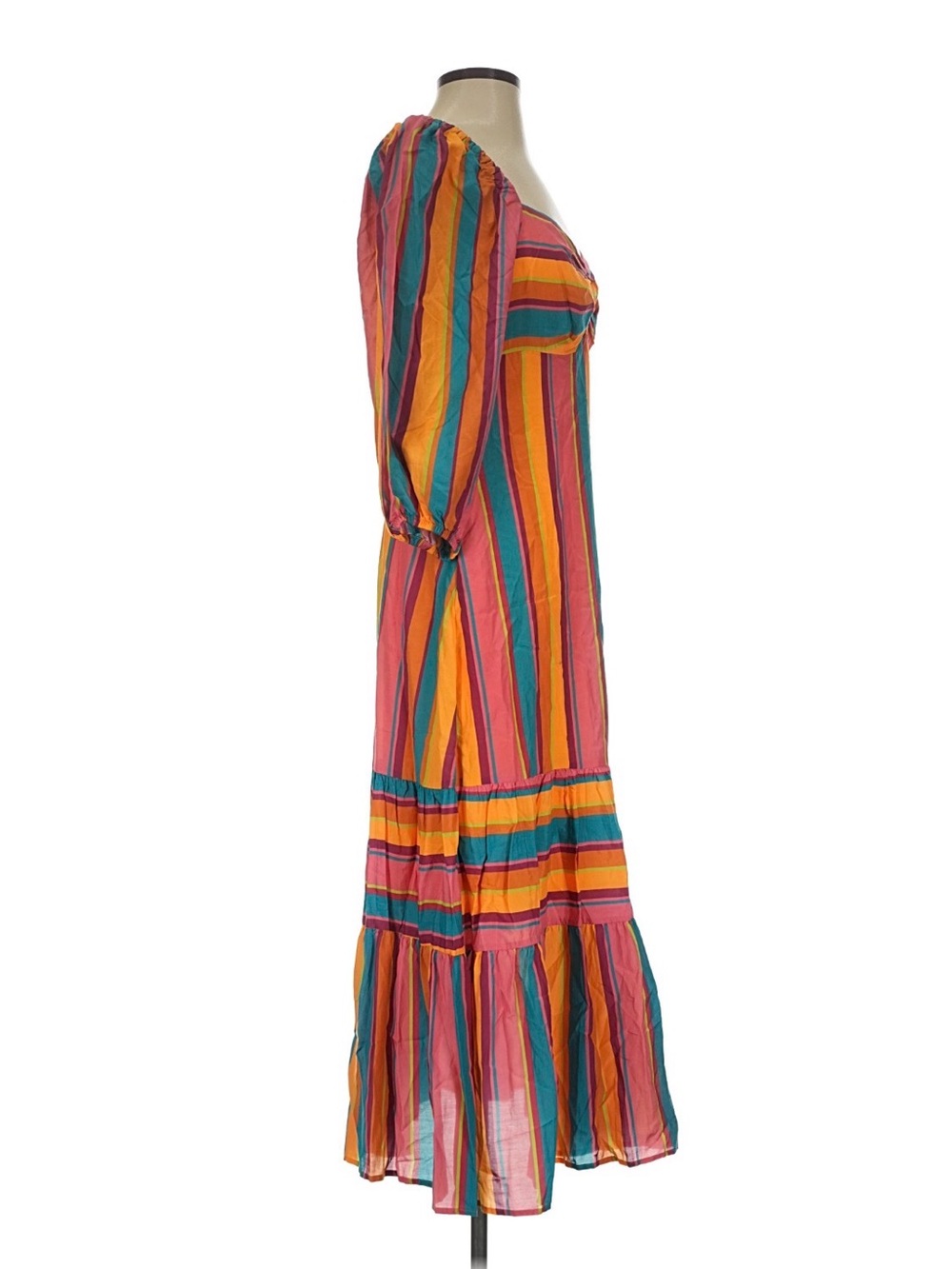 Farm Rio Rainbow Stripe Long Sleeve Maxi - Sz XS 🌈 - Picture 7 of 10